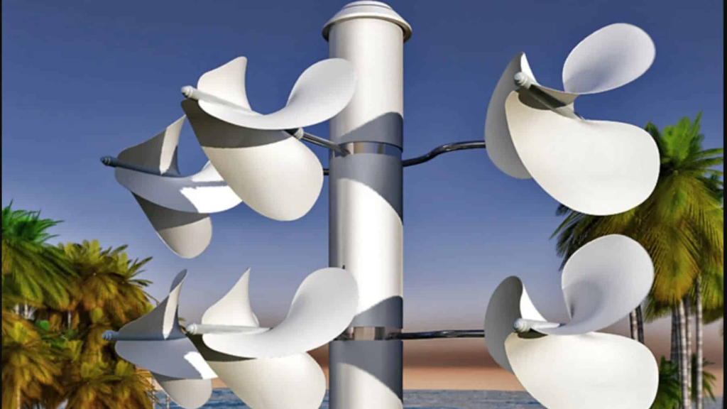 Windstrument paired turbines central column render